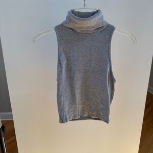Zara Gray Sleeveless Turtleneck Sweater